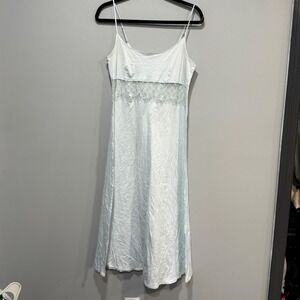 HANRO Slip Dress Lace Trimable Silk Blend Loungewear nightgown Women's M